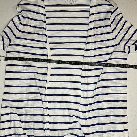 Chico’s The Ultimate Tee Striped Open Front Cardigan Size 1 - Picture 5 of 7